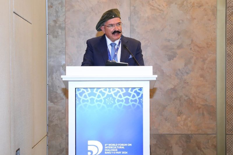 Peter Mousaferiadis addresses the 6th World Forum on Intercultural Dialogue